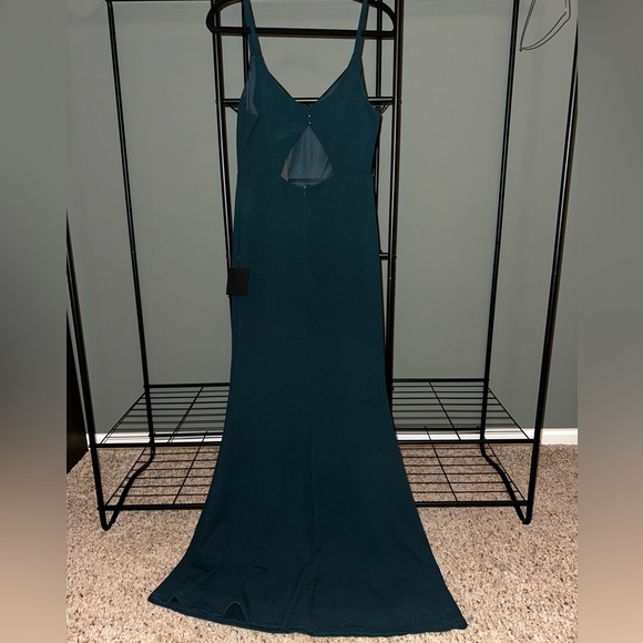 Forest Green Floor Length Dress - Picture 4 of 5